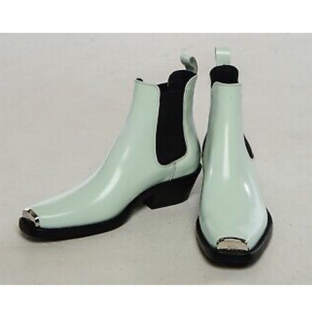 Calvin Klein X RAF Simmons 205w39nyc Chrome Toe Size 6.5 Claire Mint Boots